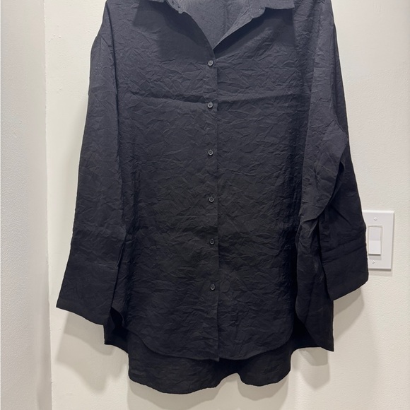 Zara Tops - Zara Charcoal Textured Shirt